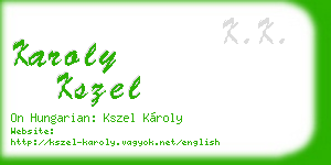 karoly kszel business card